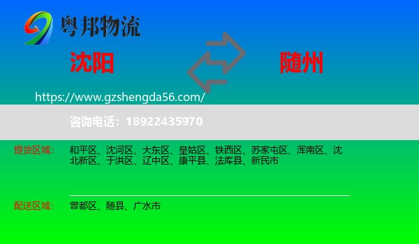 沈阳到随州物流