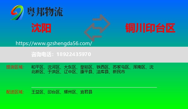 沈阳到印台区物流专线