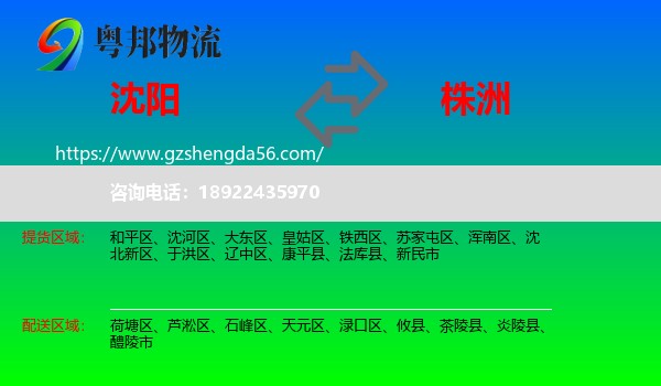 沈阳到株洲物流