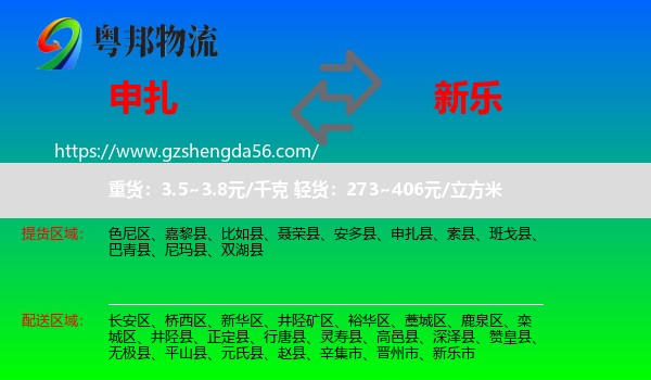 申扎县到新乐市物流专线