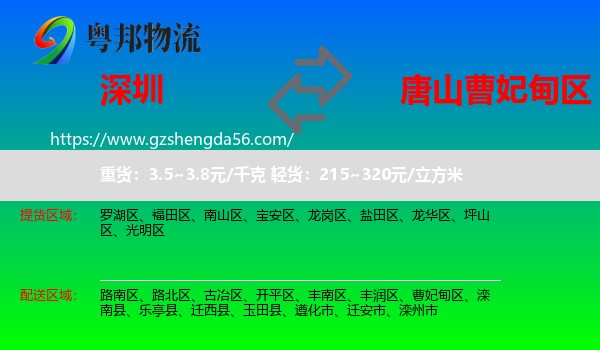 深圳到曹妃甸区物流专线
