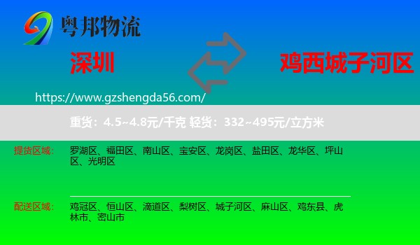 深圳到城子河区物流专线