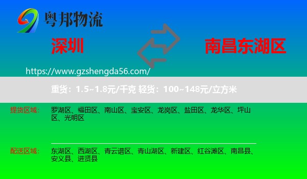 深圳到东湖区物流专线