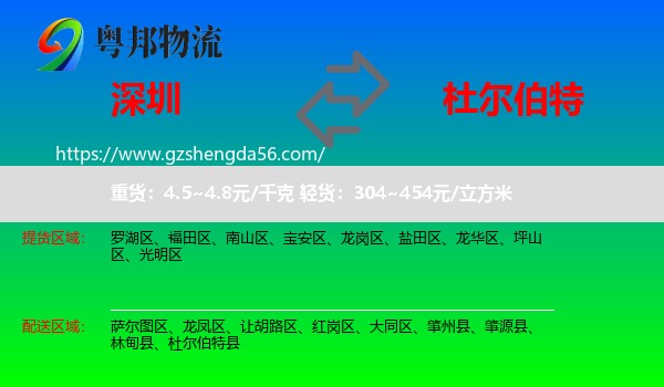 深圳到杜尔伯特县物流专线