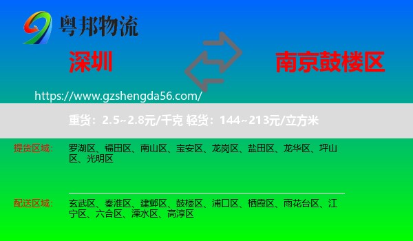 深圳到鼓楼区物流专线