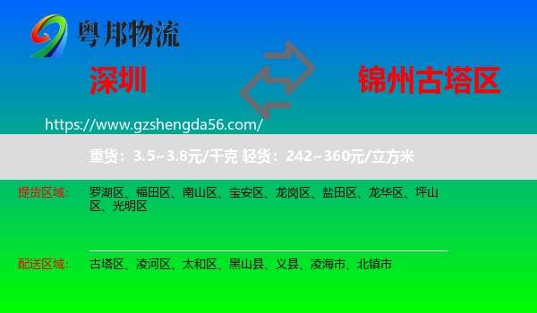 深圳到古塔区物流专线