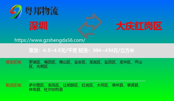 深圳到红岗区物流专线