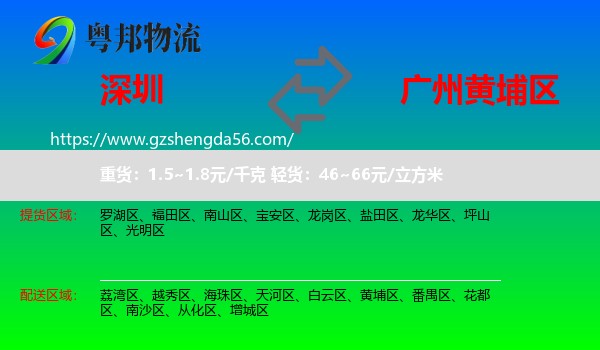 深圳到黄埔区物流专线