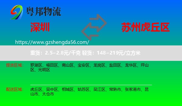 深圳到虎丘区物流专线