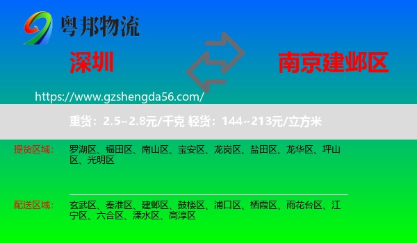 深圳到建邺区物流专线