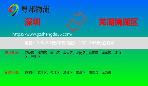 深圳到镜湖区物流专线