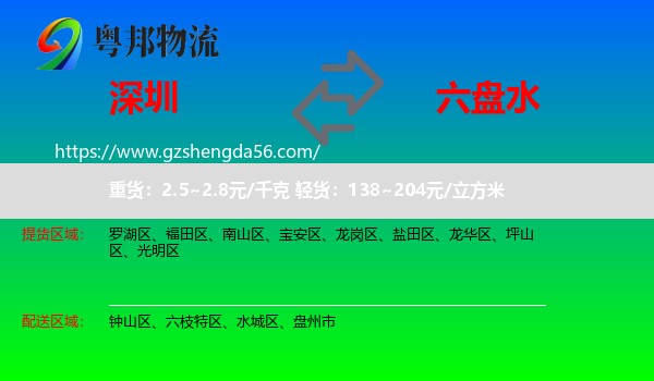 深圳到六盘水物流