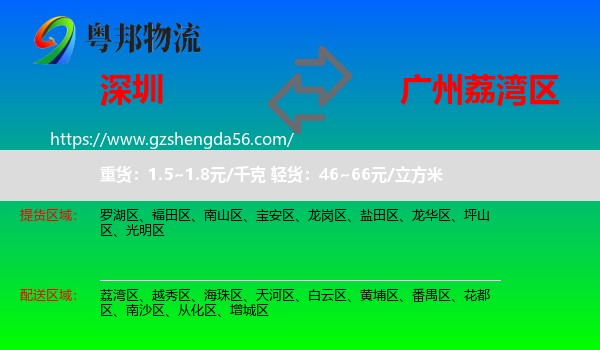 深圳到荔湾区物流专线