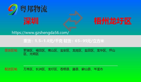 深圳到龙圩区物流专线