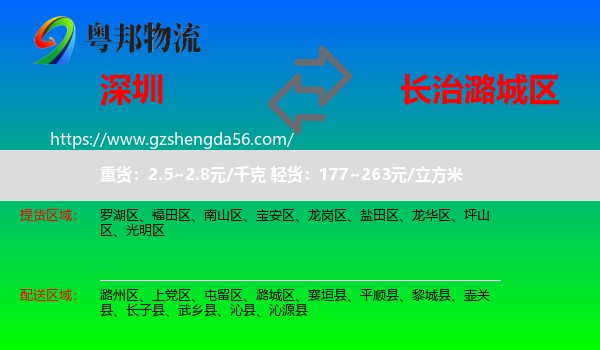 深圳到潞城区物流专线