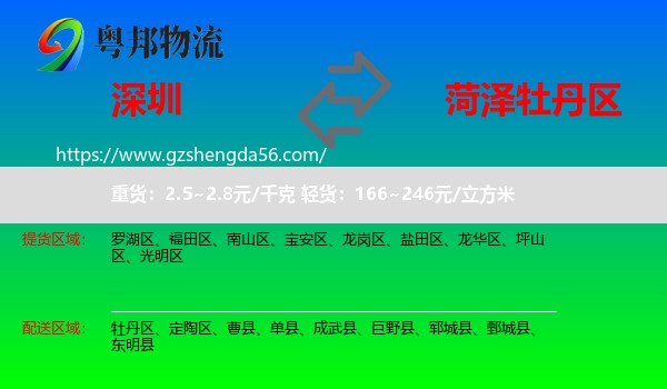 深圳到牡丹区物流专线
