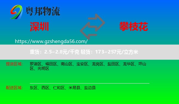 深圳到攀枝花物流