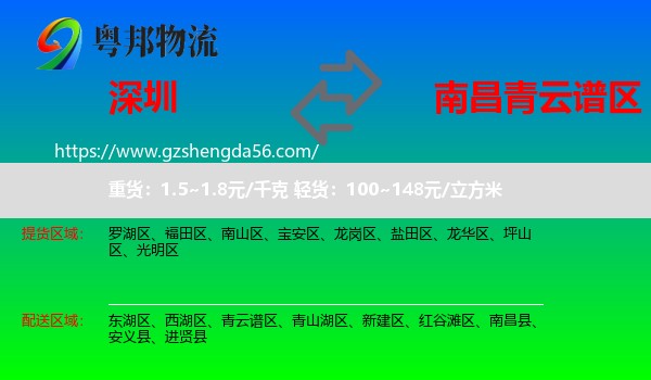 深圳到青云谱区物流专线