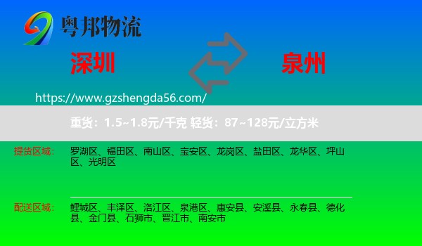 深圳到泉州物流