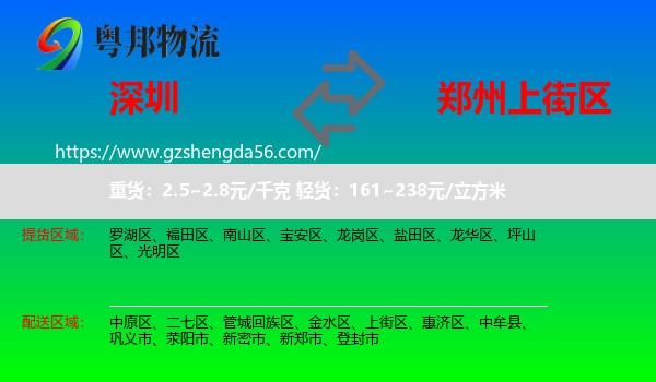 深圳到上街区物流专线