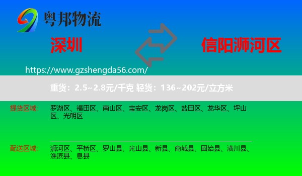 深圳到浉河区物流专线