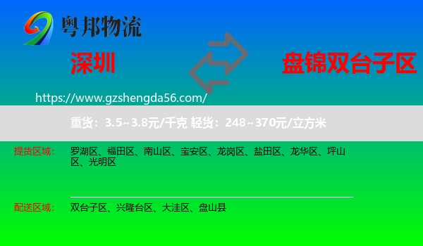 深圳到双台子区物流专线