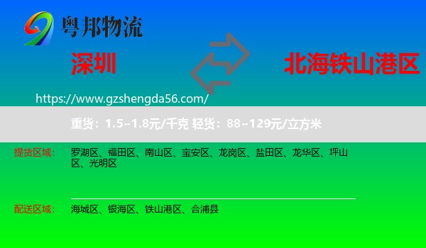 深圳到铁山港区物流专线
