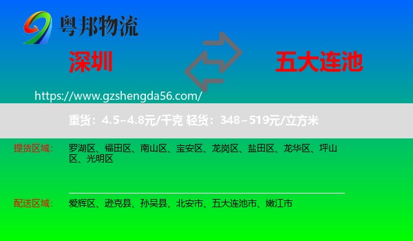 深圳到五大连池市物流专线