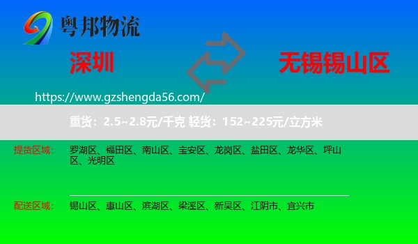深圳到锡山区物流专线