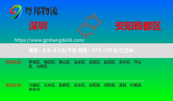 深圳到殷都区物流专线