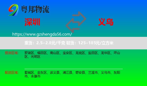 深圳到义乌市物流专线