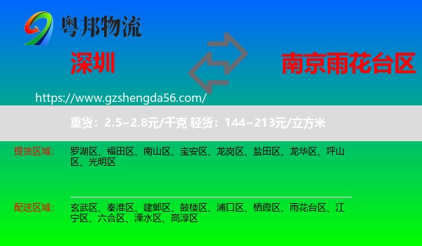 深圳到雨花台区物流专线