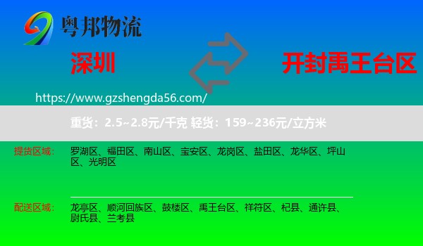 深圳到禹王台区物流专线