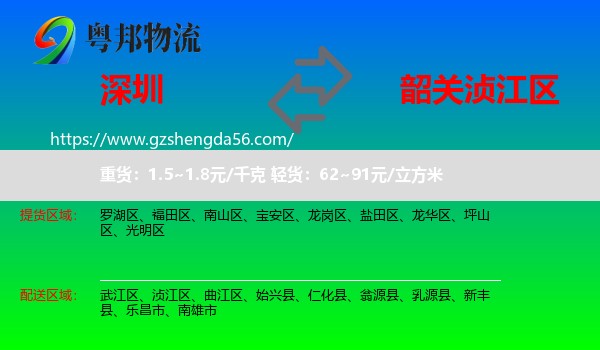 深圳到浈江区物流专线
