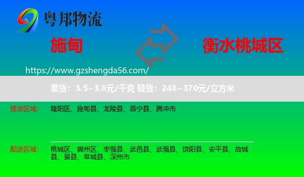 施甸县到桃城区物流专线