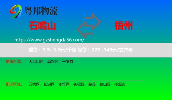 石嘴山到梧州物流专线