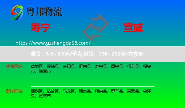 寿宁县到宣威市物流专线