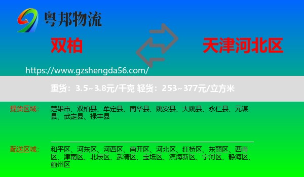双柏县到河北区物流专线