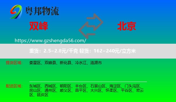 双峰县到北京专线