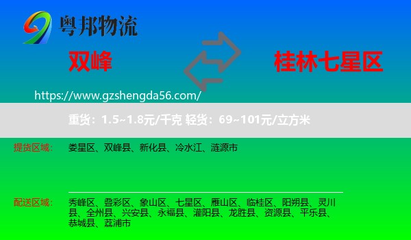 双峰县到七星区物流专线