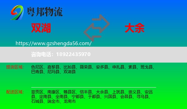双湖县到大余县物流专线