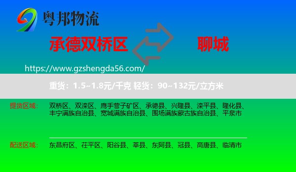 双桥区到聊城物流专线