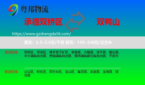 双桥区到双鸭山物流专线