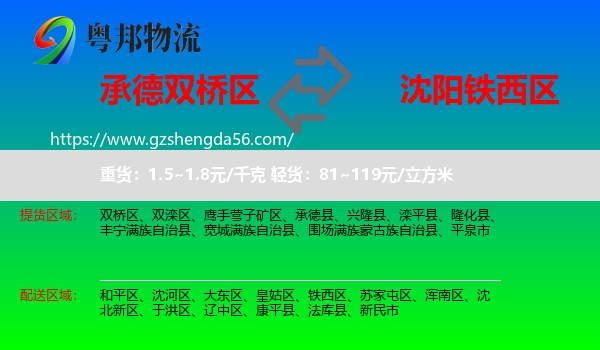 双桥区到铁西区物流专线