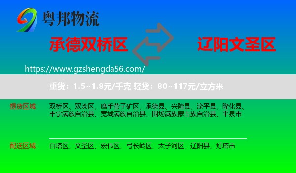 双桥区到文圣区物流专线