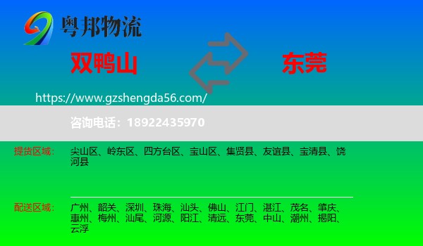 双鸭山到东莞物流专线