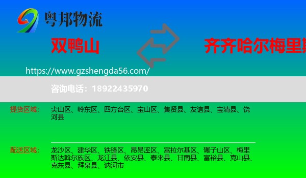 双鸭山到梅里斯达斡尔族区物流专线