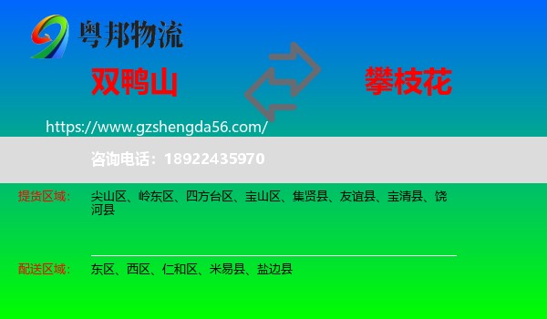 双鸭山到攀枝花物流专线