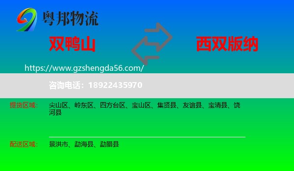 双鸭山到西双版纳物流专线