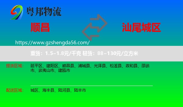 顺昌县到城区物流专线